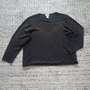 Carmen Marc Valvo Black Top with Gold Details